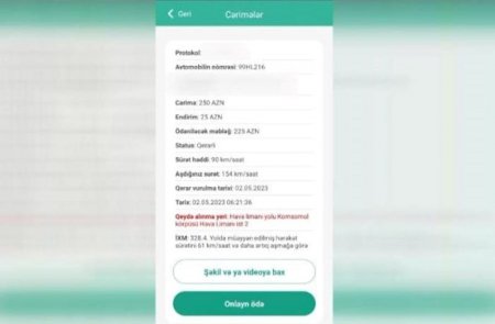 Sürəti 90 olan sürücüyə 250 AZN cərimə yazıldı – VİDEO