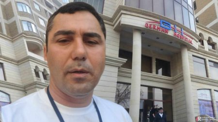 Vətəndaş "German Hospital"ın qarşısında üsyan etdi: "Həyat yoldaşıma iynə vurub şok vəziyyətə salıblar" - VİDEO