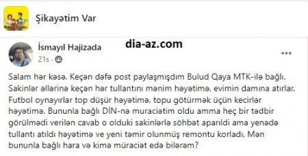 `Bulud Qaya` MTK vətəndaşı ÇİLƏDƏN ÇIXARDI... - "Hara və kimə müraciət edə bilərəm... BİLMİRƏM"