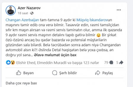 “Changan Azerbaijan” özünü biabır edib - BU DA FAKT!!!