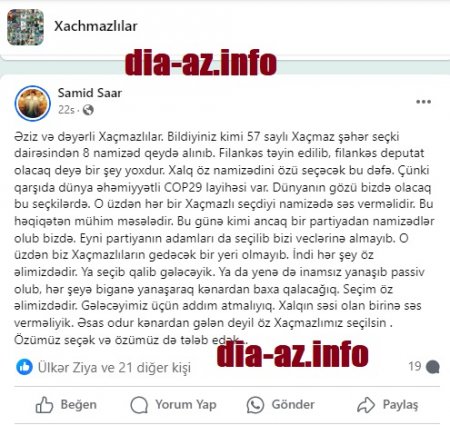 Ağalar Vəliyev Xaçmazdan SƏS GÖZLƏMƏSİN... - ÇÜNKİ...